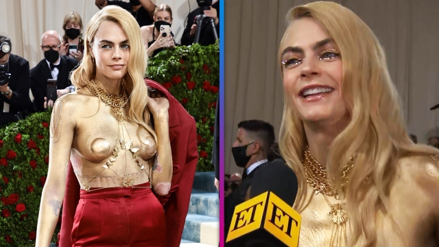 Cara Delevingne Strips Down to Gold Body Paint at Met Gala: 'I'm