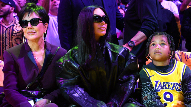 Kim Kardashian and North West Cheer on Tristan Thompson at Lakers Game