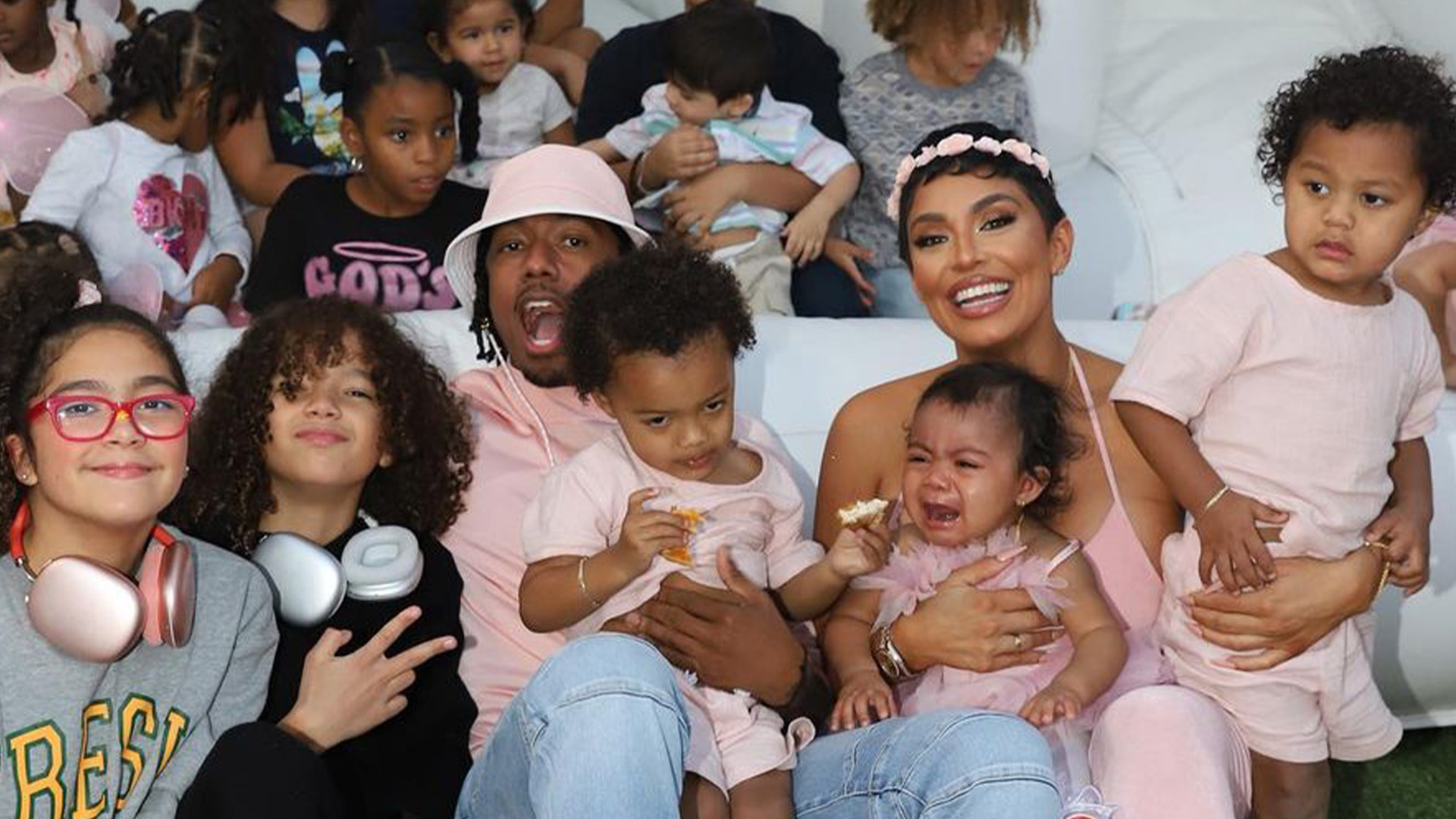 Nick Cannon spending time with several of his children in 2025