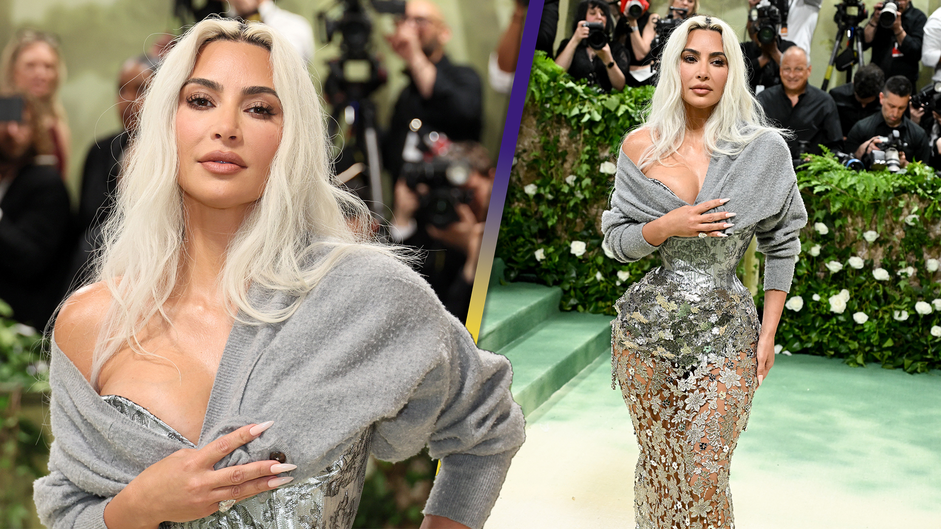 Kim Kardashian Stuns With Silver Cinched Waist at Met Gala 2024